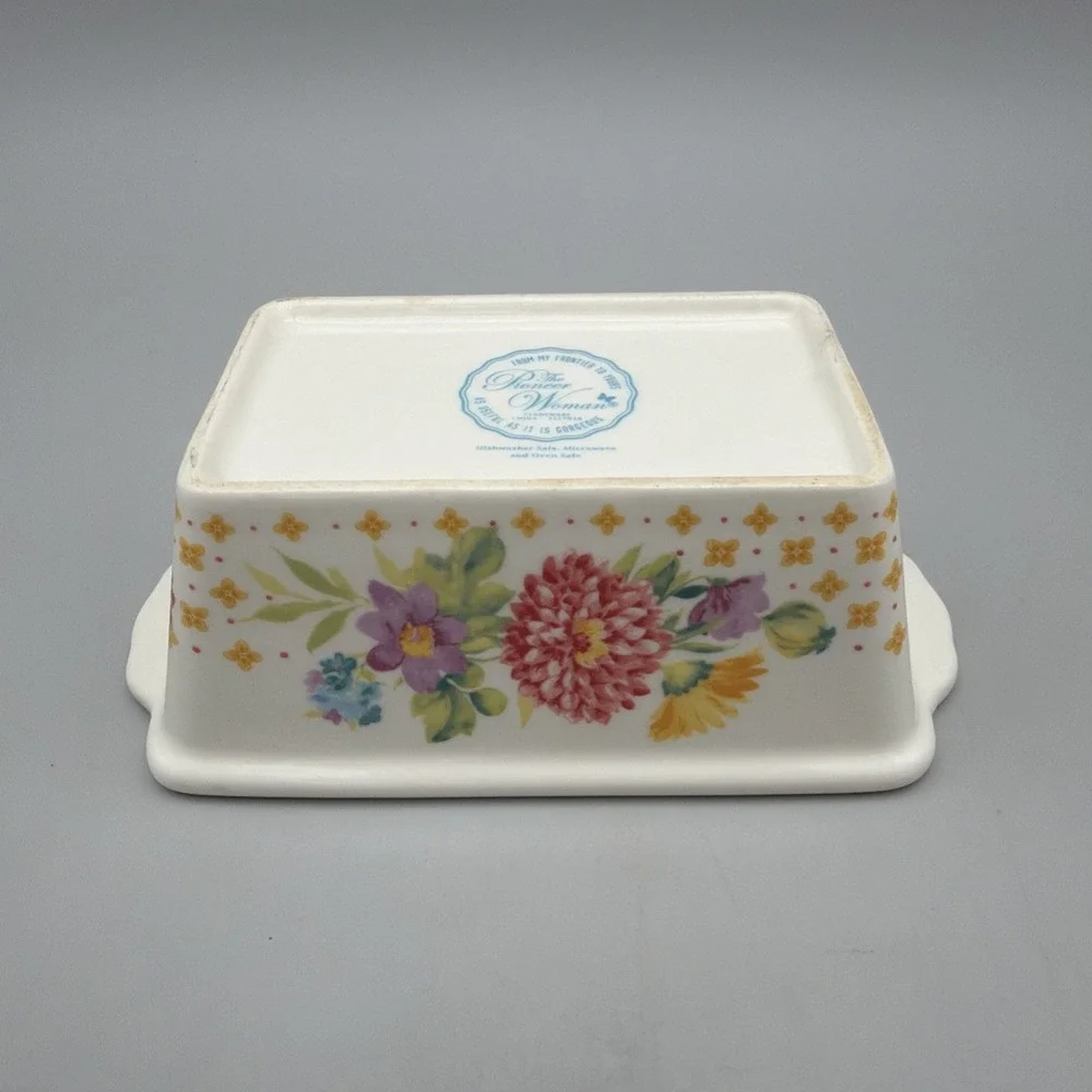 The Pioneer Woman Blooming Bouquet Mini Loaf Pan Blue Floral EUC